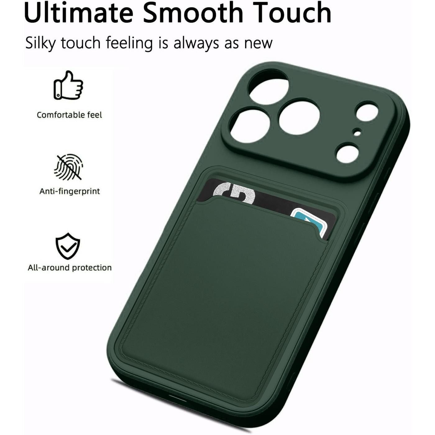 CoolGadget Handyhülle Card Case Handy Tasche für Apple iPhone 17 Pro Max 6,9 Zoll, Silikon Schutzhülle mit Kartenfach für iPhone 17 Pro Max Hülle – Bild 4 von 5