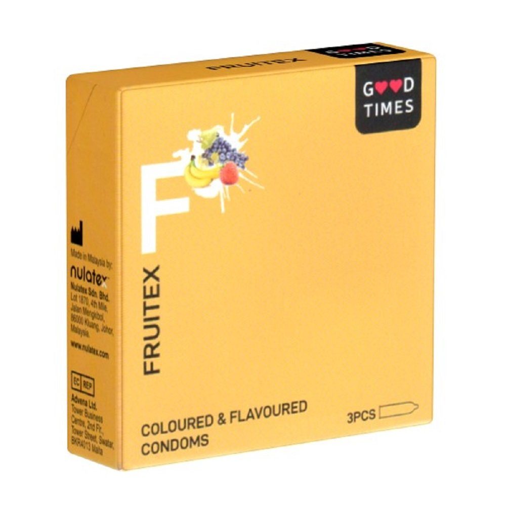 GOODTIMES Kondome «Fruitex» Coloured & Flavoured Packung mit, 3 St., bunte und fruchtige Kondome