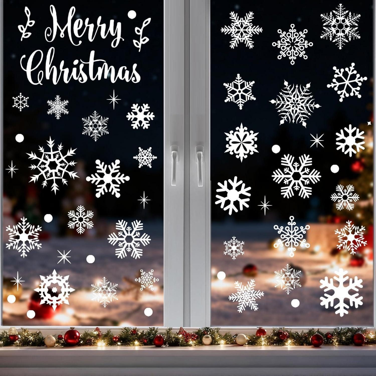 LuxusKollektion Fensterbild Fensterbilder Weihnachten Schneeflocken 157Stk