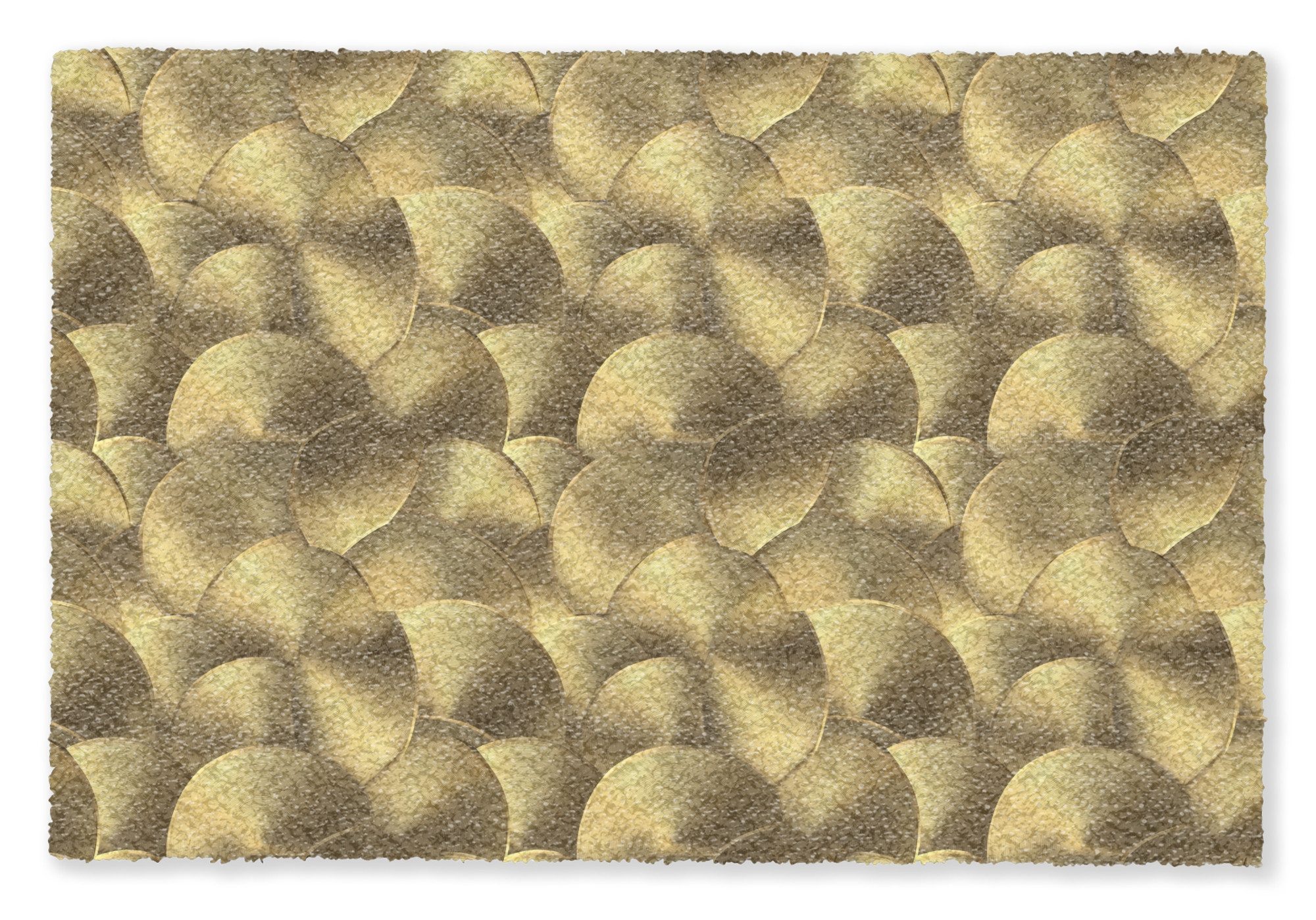 MuchoWow Fußmatte Modern - Kreis - Gold, Rechteckig, innen Schmutzfangmatte, Tür, Schmutzfänger Flur, Teppich 60x40 cm
