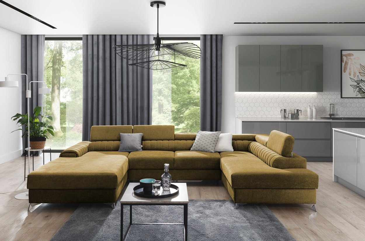 WOHNKLUSIV Wohnlandschaft Wohnlandschaft Cremona mit Schlaffunktion und Bettkasten, mit Schlaffunktion
