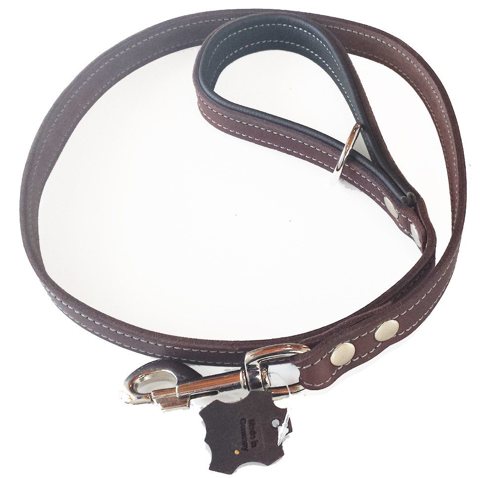 Activity4Dogs Hundeleine für große Hunde Leder, 1m, mit gepolsterter Schlaufe, verschiedene Farben, Made in Germany
