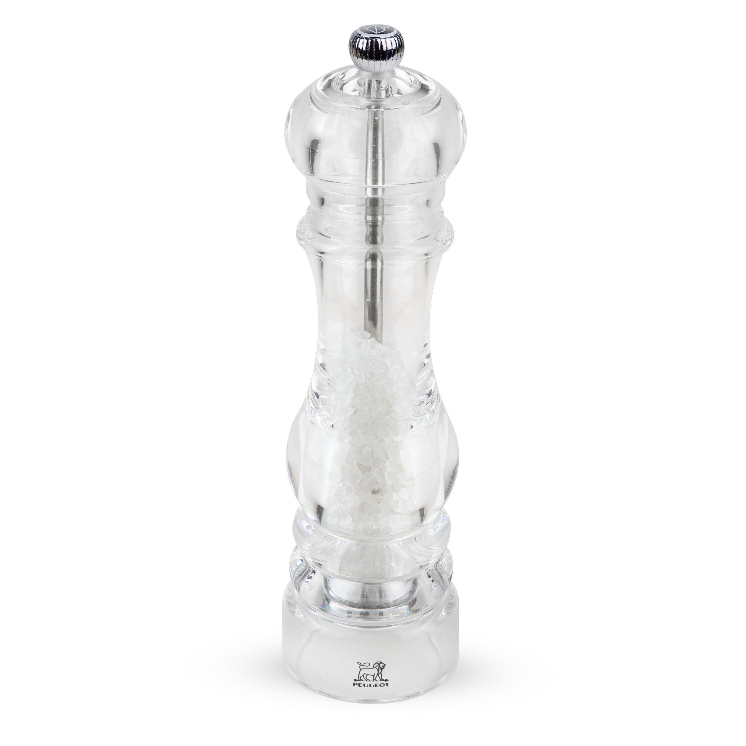 PEUGEOT Salzmühle NANCY 22cm Acryl Transparent Stahlmahlwerk Gewürzmüh Manuell Manuell