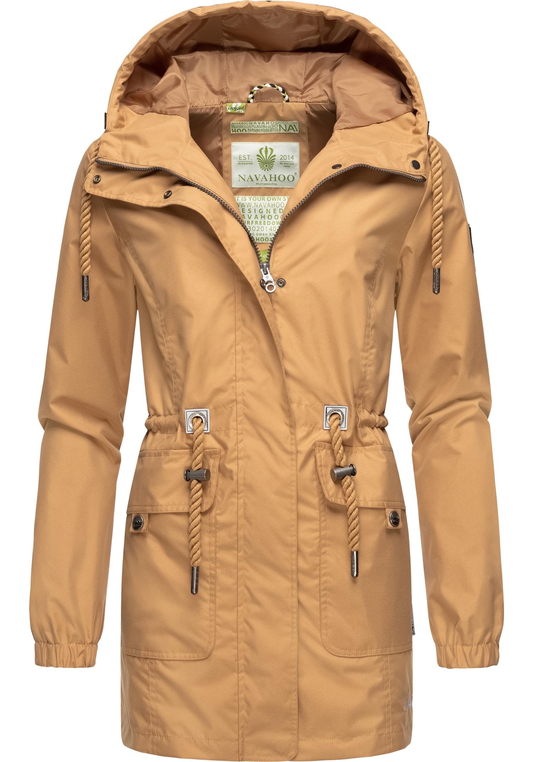 Damen Outdoorjacke recycelten Parka aus Übergangs Navahoo braun Neophee Materialien