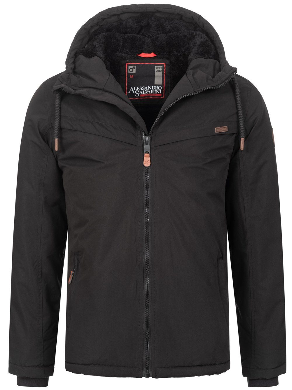 Outdoorjacke innen schwarz Teddyfell Salvarini mit AS-321 ausgestattet Alessandro