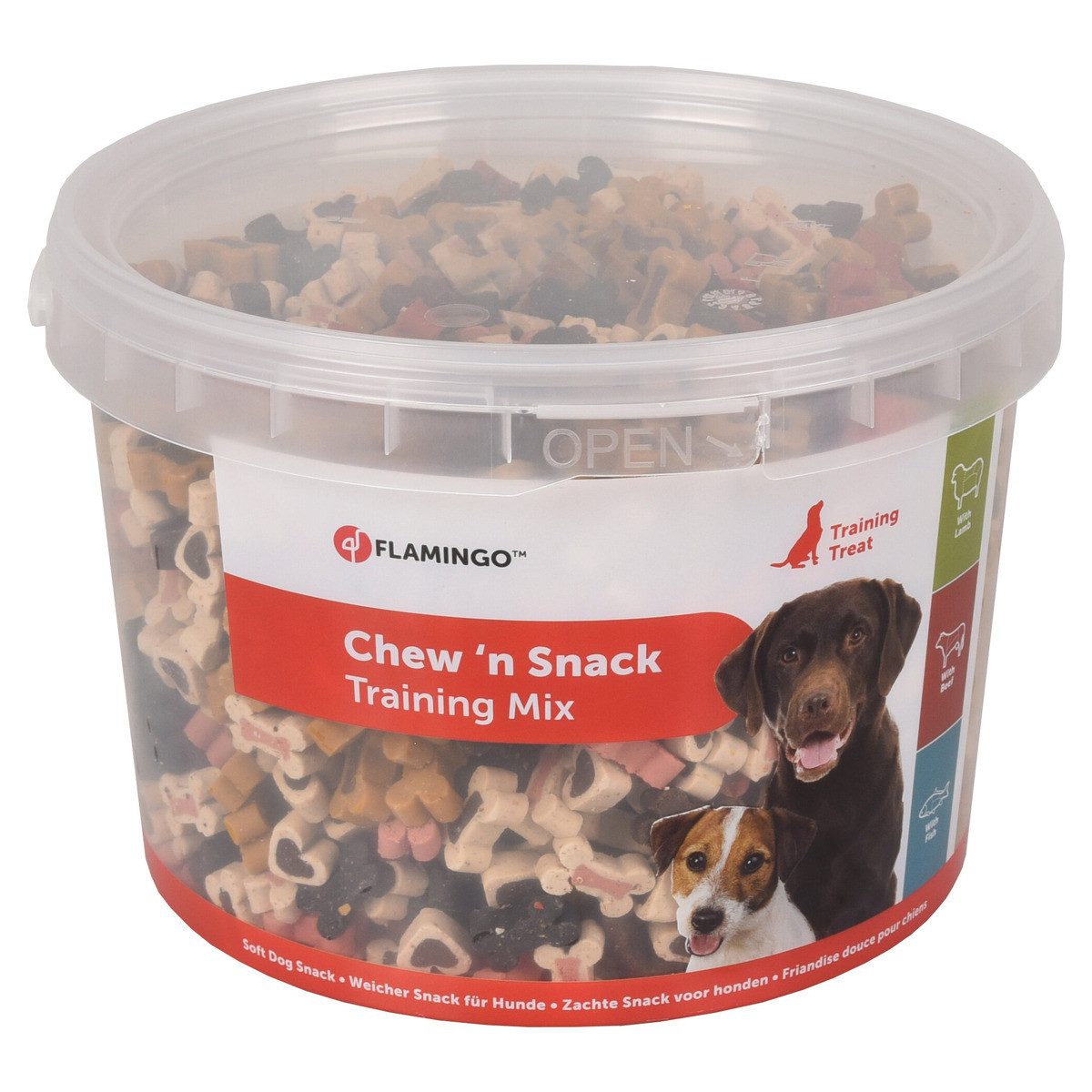 Flamingo Chew'n Snack Training Mix 1,8 kg, Snack für: Hund