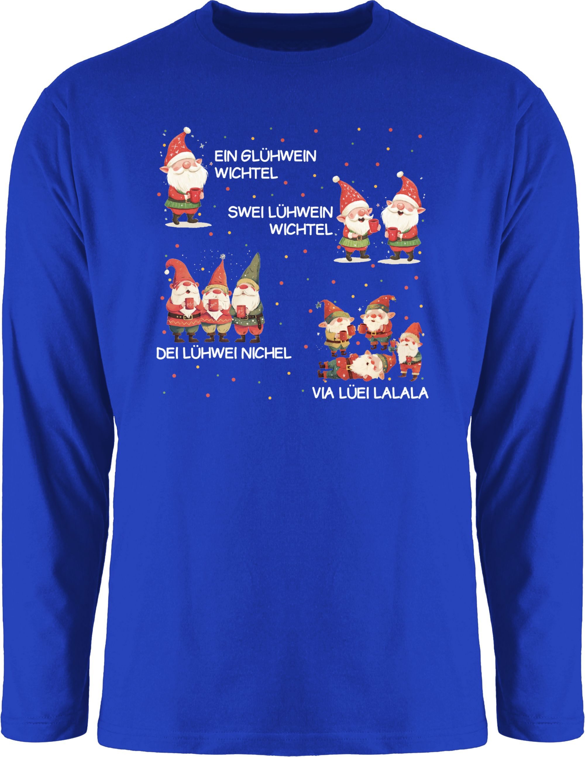 Shirtracer Rundhalsshirt Ein Glühwein Swei Glühwein, Wichtel, Ein Glühwein Zwei Glühwein, We Weihnachten