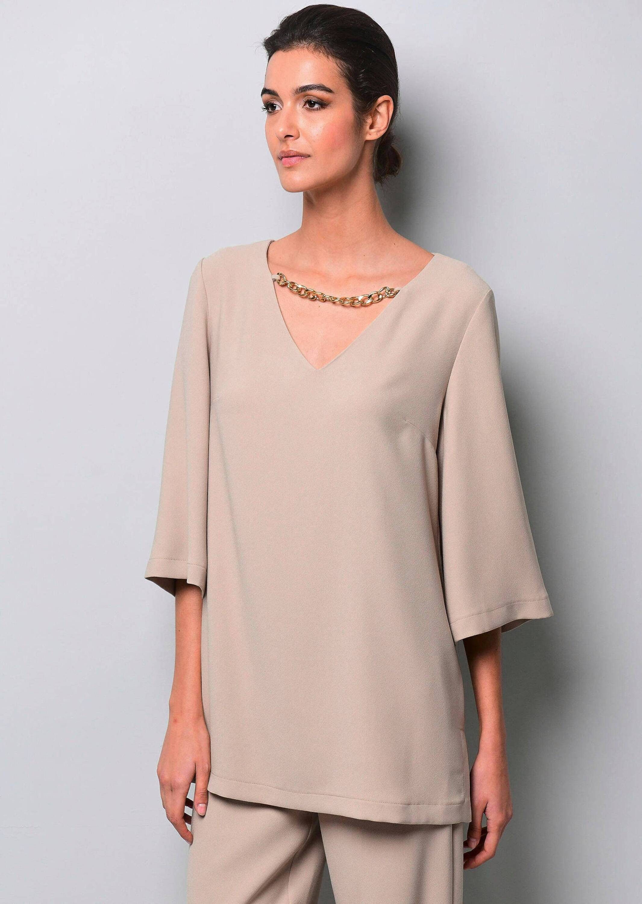 Alba Moda Tunika Tunika mit Kettendetail am Ausschnitt
