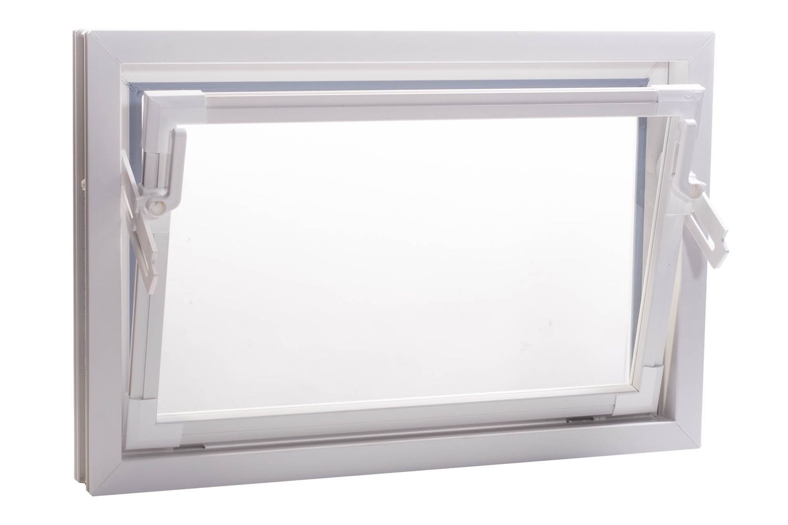 ACO Severin Ahlmann GmbH & Co. KG Kellerfenster Einfachglas ESG Kunststoff Kippfenster weiß, Größe: 60x40cm, wärmeisolierend, Schutzgitter nachrüstbar