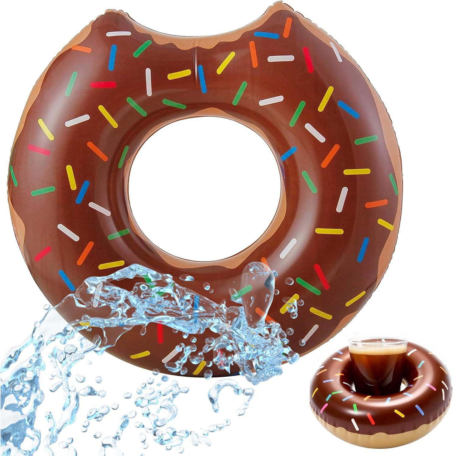 TK Gruppe Schwimmring Donut Schwimmring aufblasbar Ø 120 cm – Schwimmreifen für Pool (Schwimmring), 120 cm