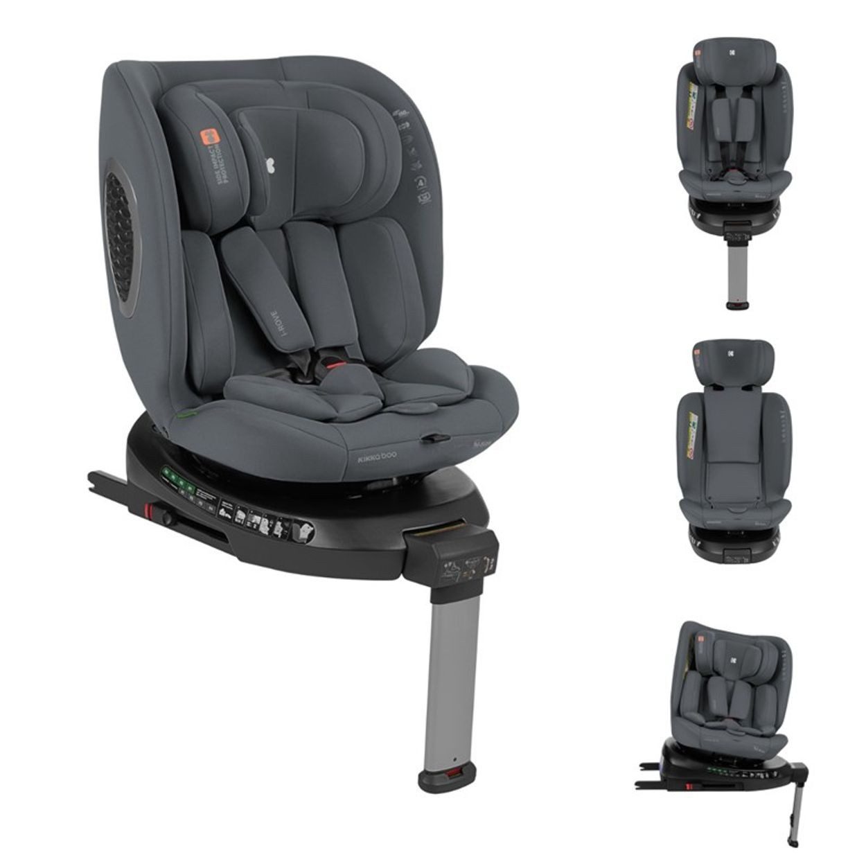 Kikkaboo Autokindersitz Kindersitz i-Rove i-Size, ab: 0, bis: 12, bis: 36 kg, (40-150 cm) Isofix, Stützbein, Körperkissen