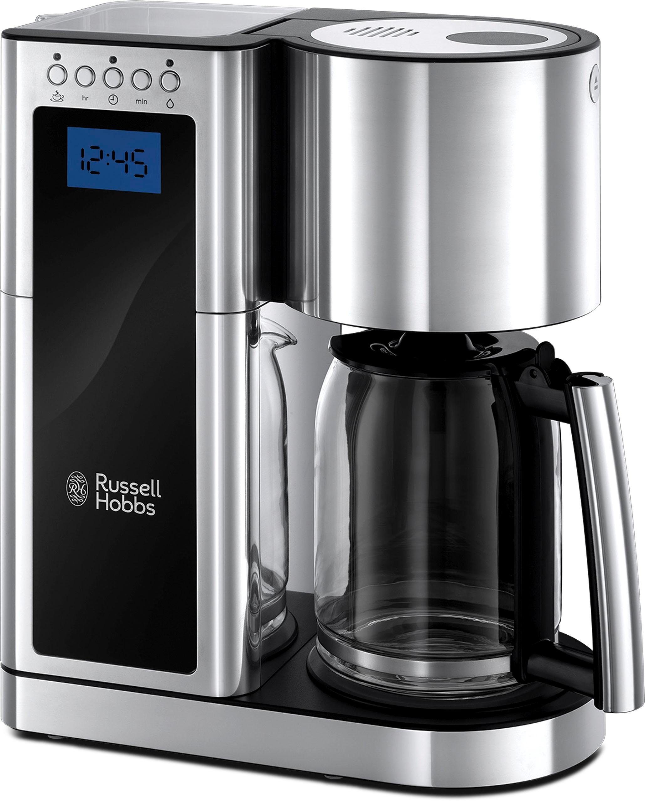 RUSSELL HOBBS Filterkaffeemaschine Elegance 23370-56, 1,25l Kaffeekanne, 1x4, 1,25l Glaskanne, max 10 Tassen, Digital Timer, Warmhalteplatte, 1600W