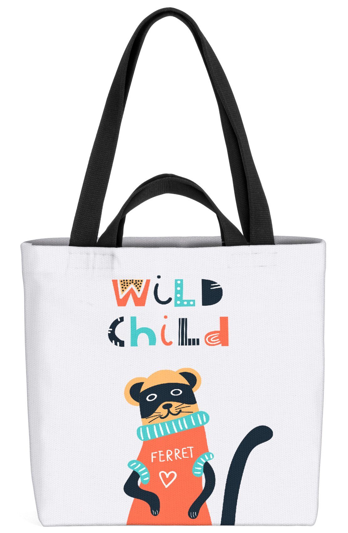 VOID Henkeltasche (1-tlg), Frettchen Wild Child Tier Kinder Cartoon Spielzeug Spielzimmer Kinder | Henkeltaschen
