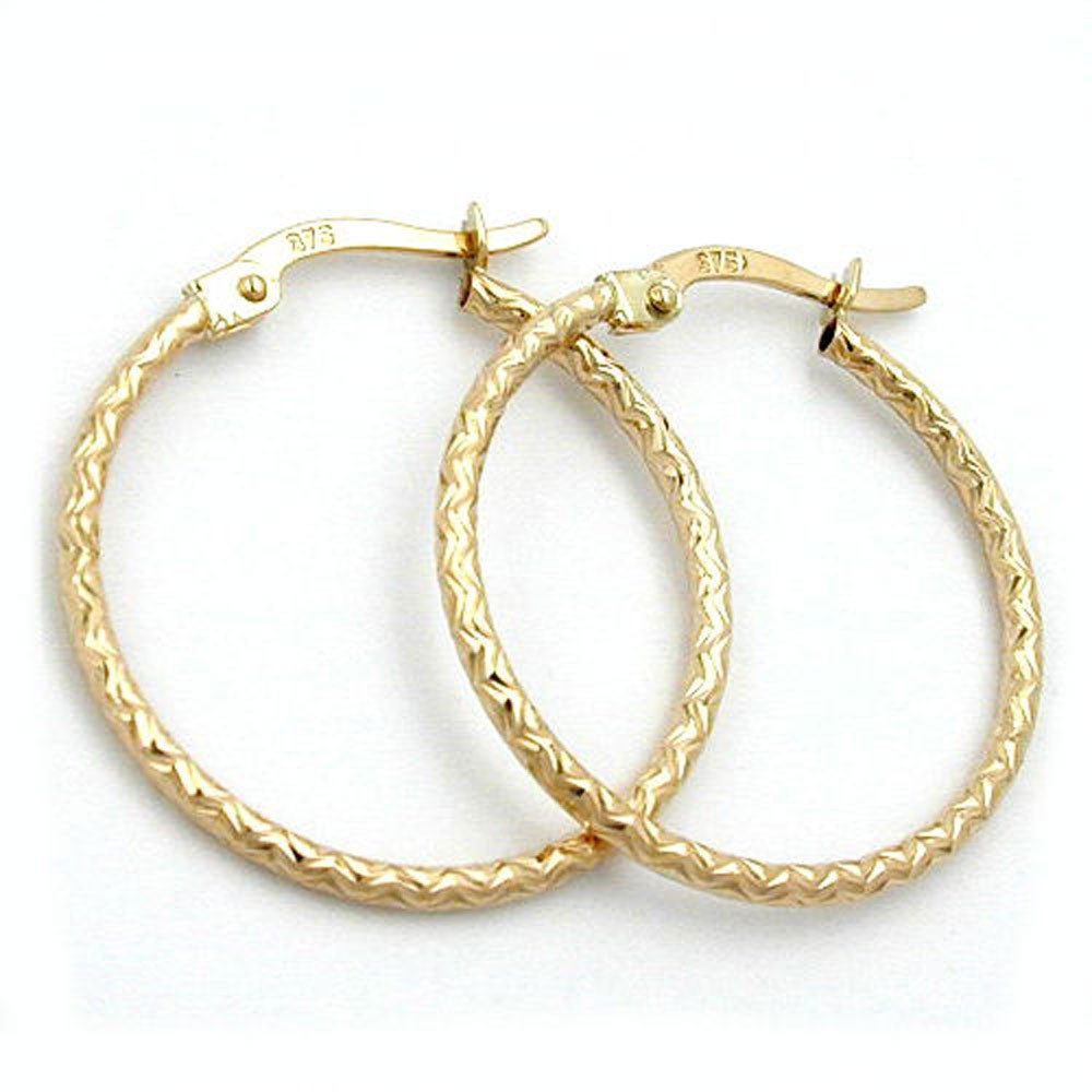 Schmuck Krone Paar Creolen Creole, diamantiert, 375 Gold, Gold 375
