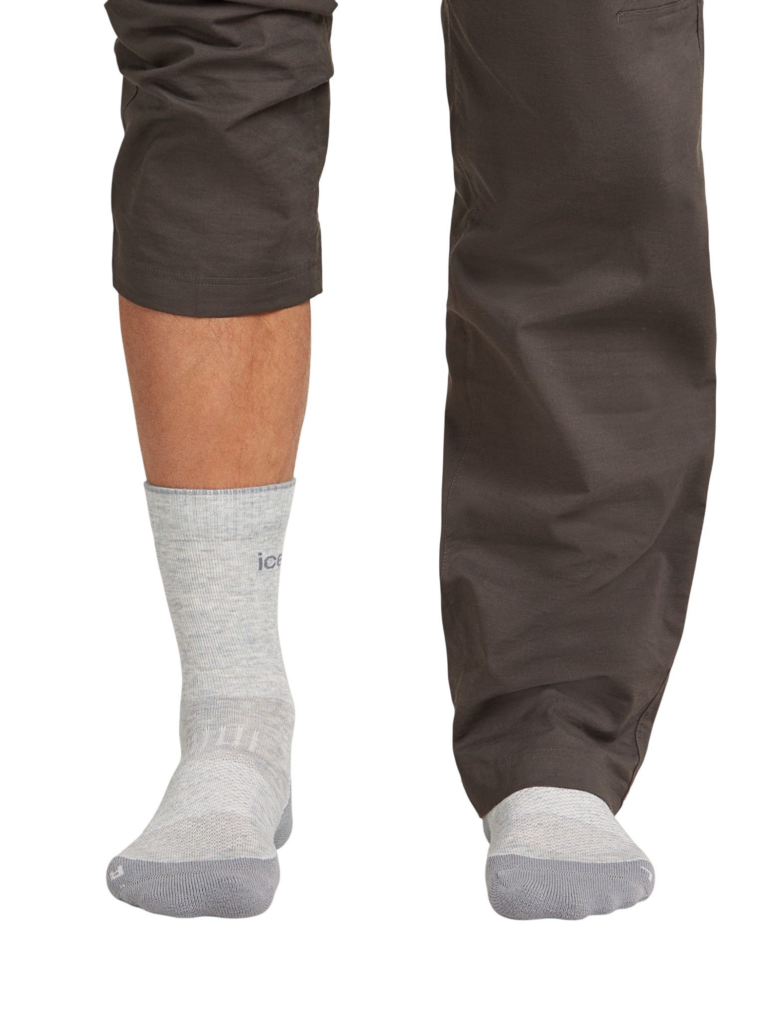 Icebreaker Wandersocken Crew Hike+ Light (Merinowolle, strapazierfähig, leicht) grau Herren