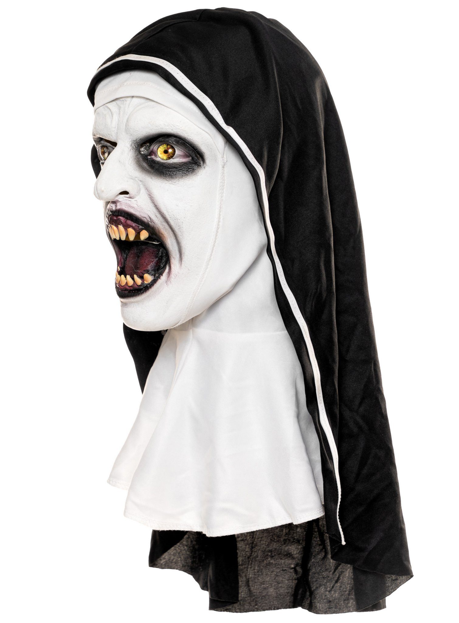 Metamorph Verkleidungsmaske Horrornonne - Zombie Halloween Kostüm Maske, Garstige Geistergestalt mit funkelnden Augen
