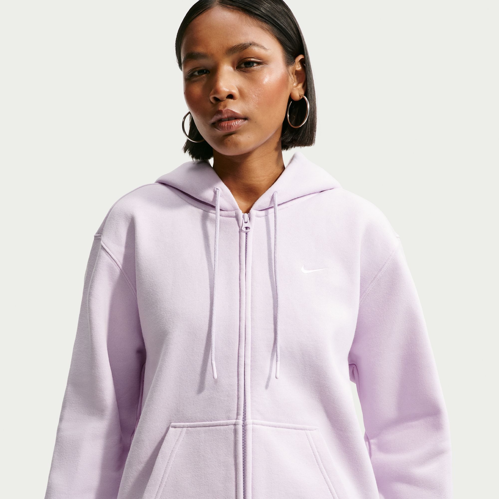 Nike Sportswear Kapuzensweatjacke W NK STDO FLC MW STD FZ HDY mit Kapuze, Langarm, aus angerauter Sweatware