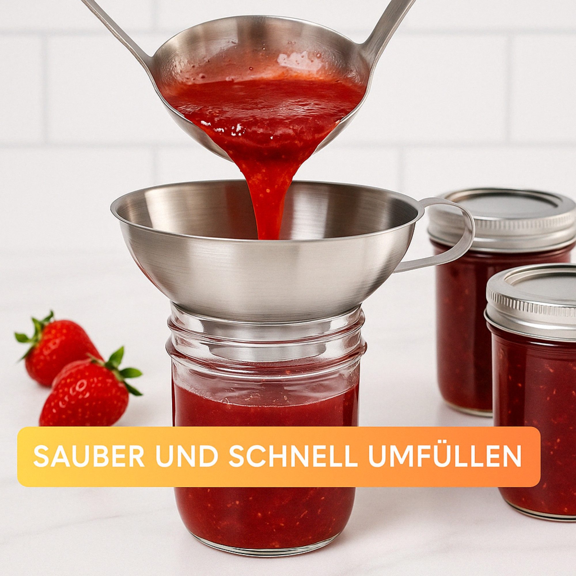 Thiru Trichter - Einmachtrichter Edelstahl - Ø 13 cm - Perfekt zum Abfüllen, (1-tlg)