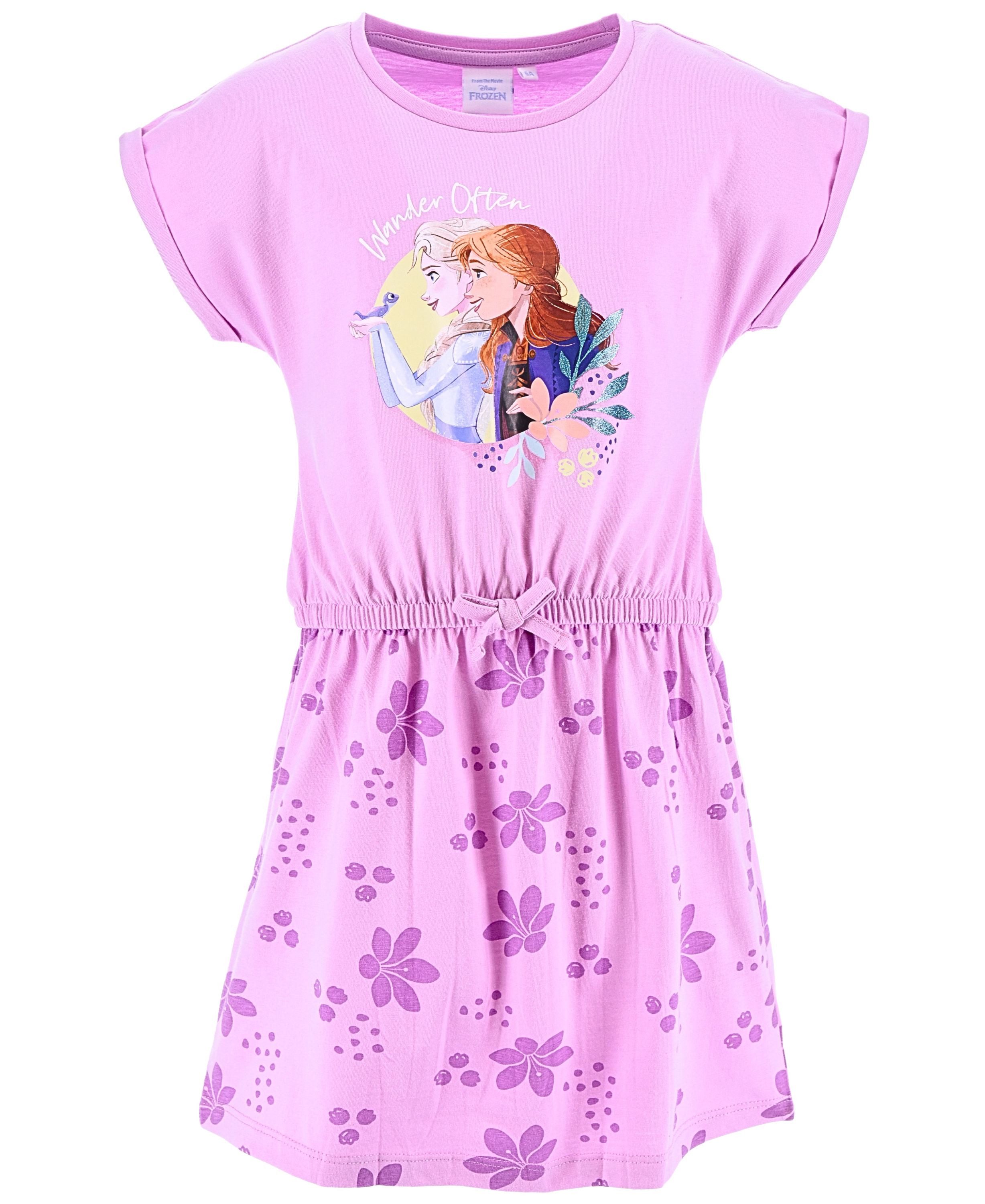 Disney Frozen Sommerkleid Elsa & Anna Mädchen Jerseykleid Gr. 104-128 cm