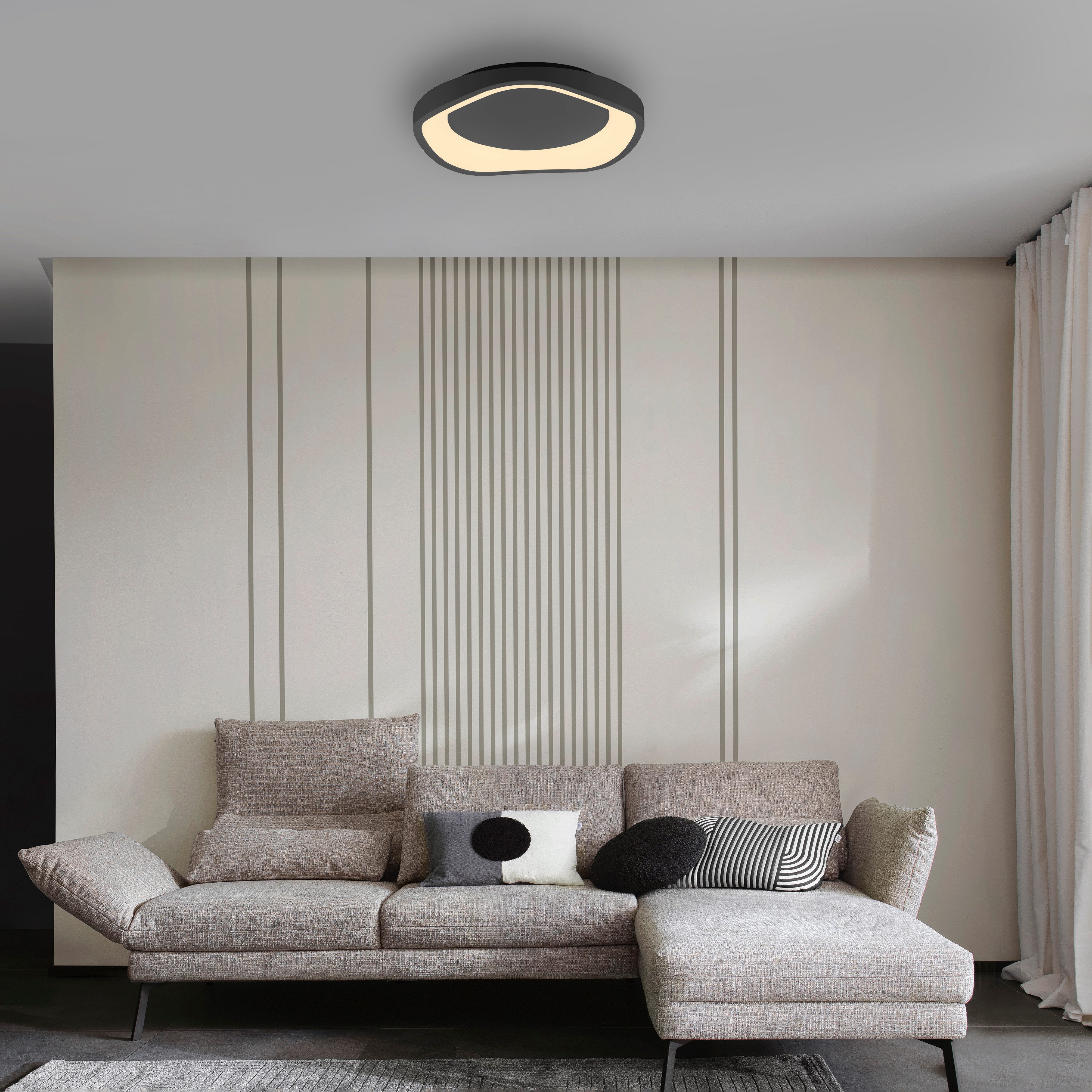 SCHÖNER WOHNEN-Kollektion LED Deckenleuchte MONTA, Memoryfunktion, LED fest integriert, Warmweiß, SCHÖNER WOHNEN Kollektion, 3-Stufen Dimmer, Memoryfunktion