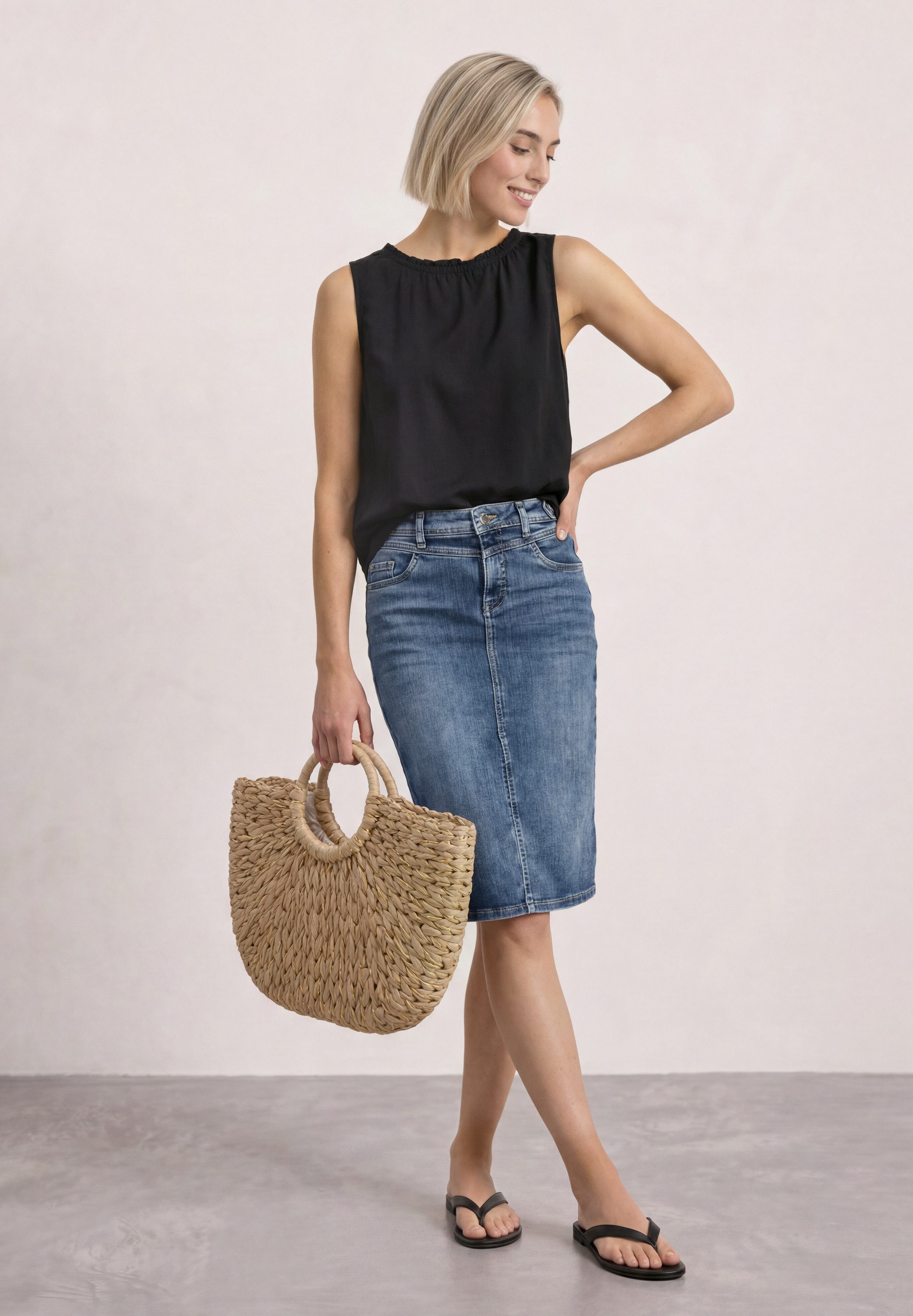 STREET ONE Jeansrock High Waist