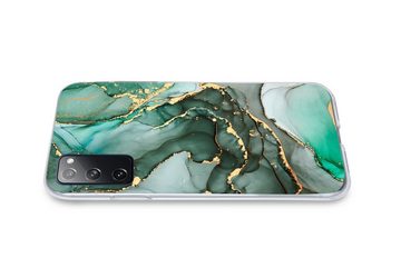 MuchoWow Handyhülle Gold - Marmor - Grün - Luxus - Marmoroptik - Grau, Phone Case, Handyhülle Samsung Galaxy S20 FE, Silikon, Schutzhülle