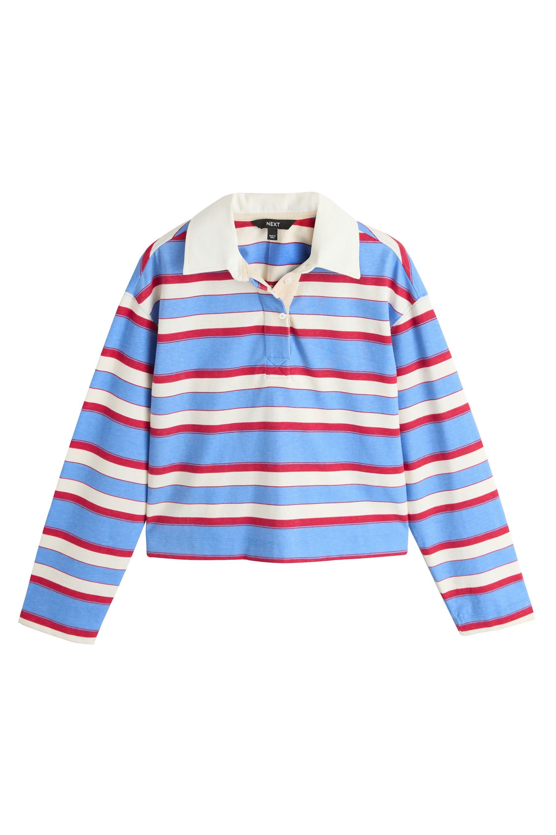 Next Rugbyshirt Langärmeliges Rugby-Top mit Kragen (1-tlg)