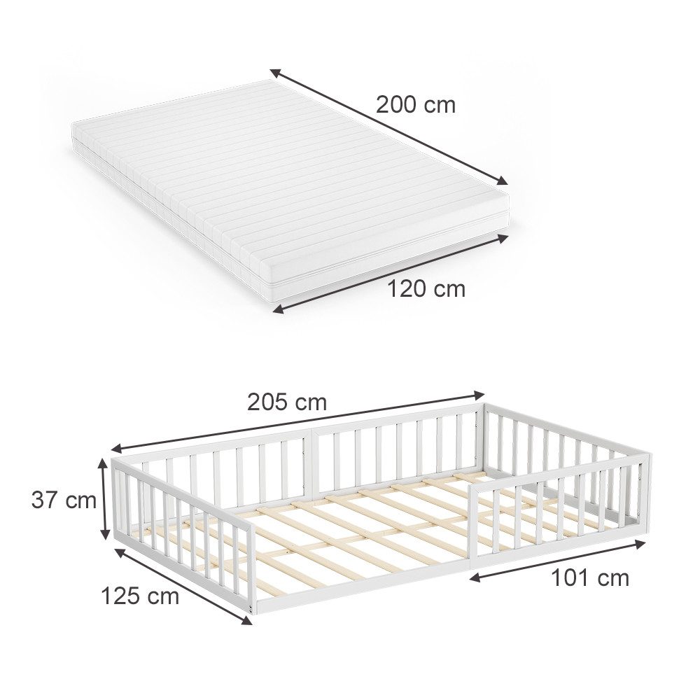 VitaliSpa® Kinderbett Minno, Weiß, 120x200 mit günstig online kaufen