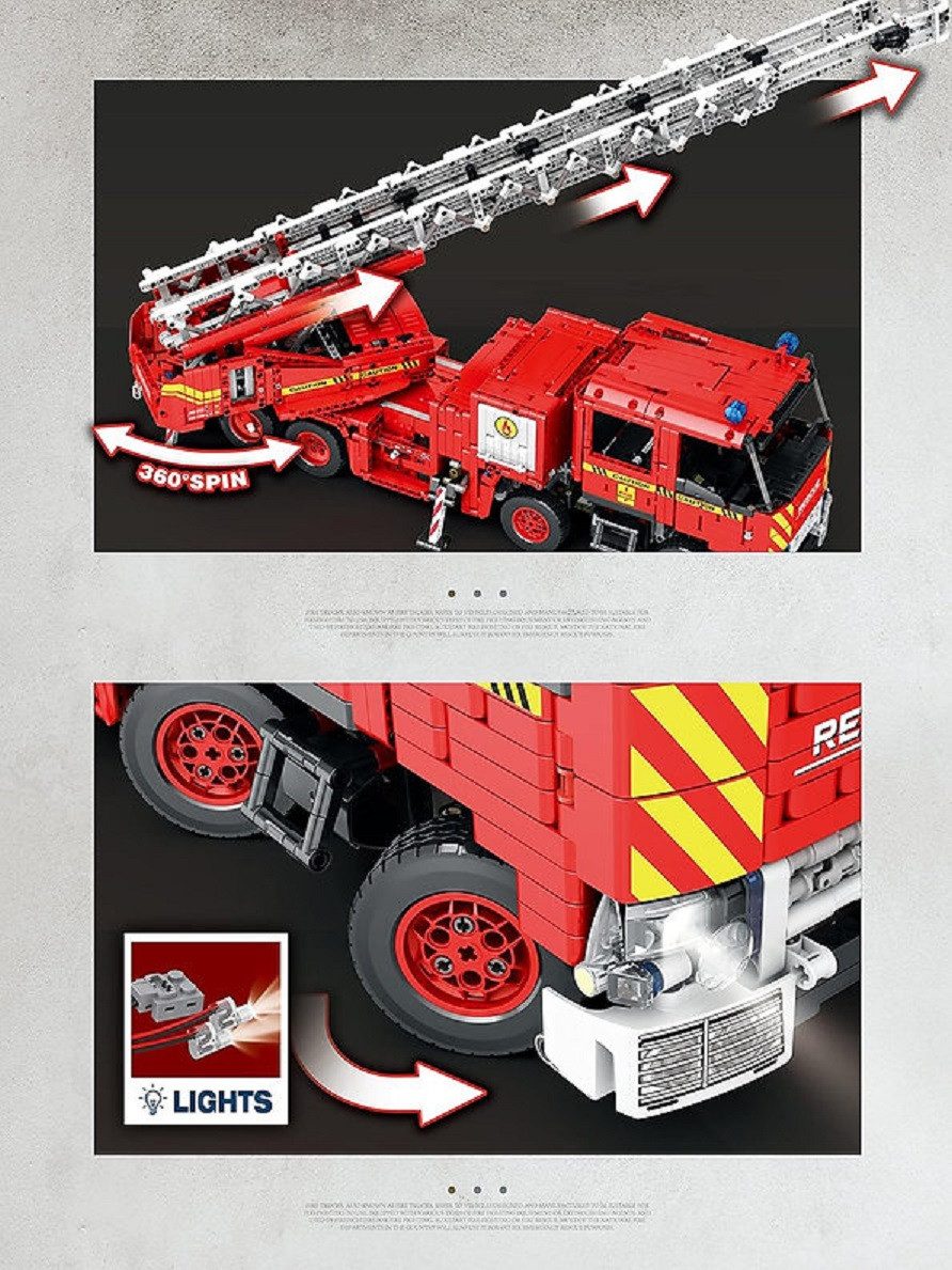 Reobrix Reobrix 22005 Feuerwehr Leiterwagen 3.266 Teile Konstruktions-Spielset, (3266 St)