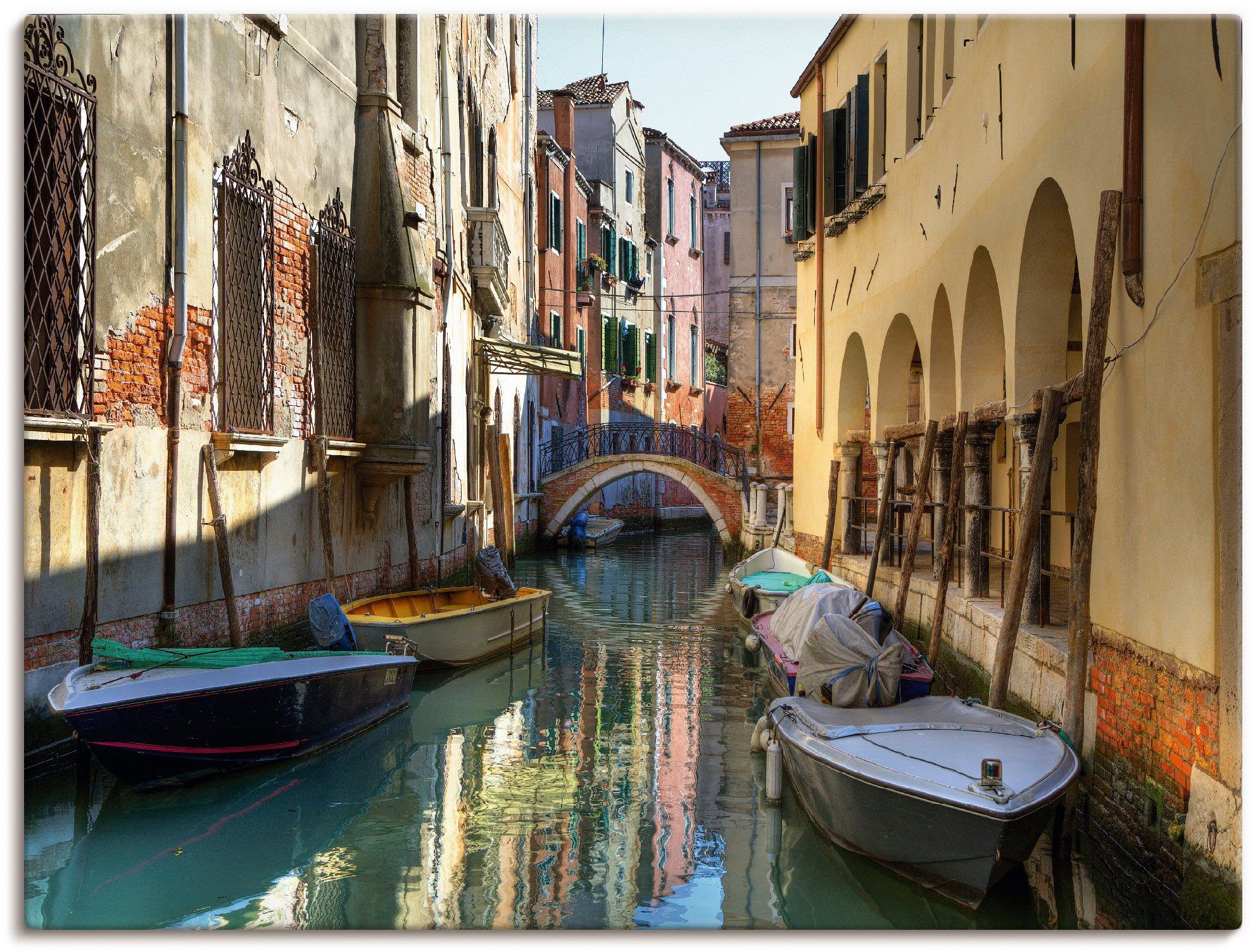 Artland Wandbild »Boote auf Kanal in Venedig«, Italien (1 Stück), in vielen Größen & Produktarten - Alubild / Outdoorbild für den Außenbereich, Leinwandbild, Poster, Wandaufkleber / Wandtattoo auch für Badezimmer geeignet-Otto