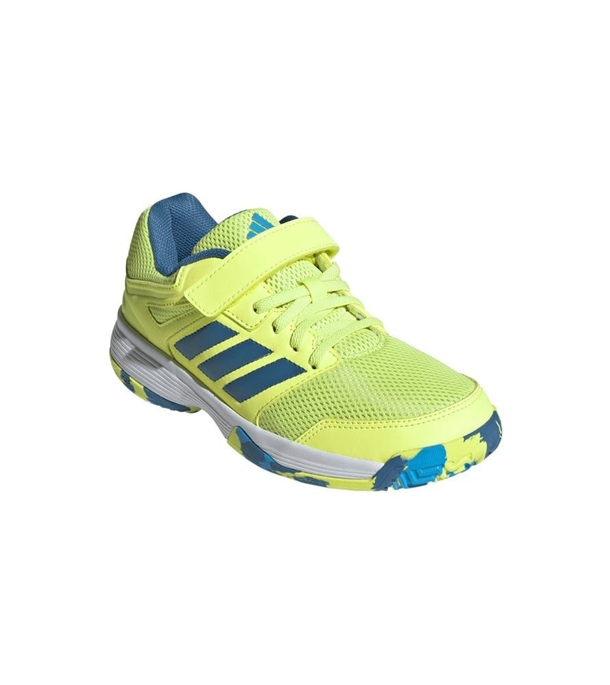 adidas Performance Hallen-Indoorschuhe Speedcourt Velcro limegrün/blau Kinder Badmintonschuh