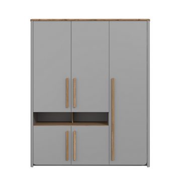 freiraum Kleiderschrank SURFINIO in Grau - 158x194,3x58,7cm (BxHxT)