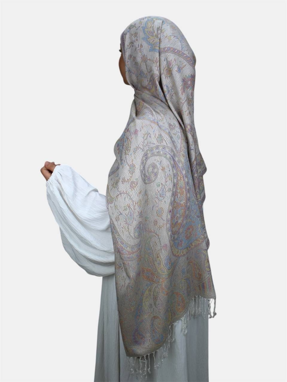 Aymasal Kopftuch Safae Pashmina Muster Hijab Kopftuch Schal Fransentuch sca günstig online kaufen