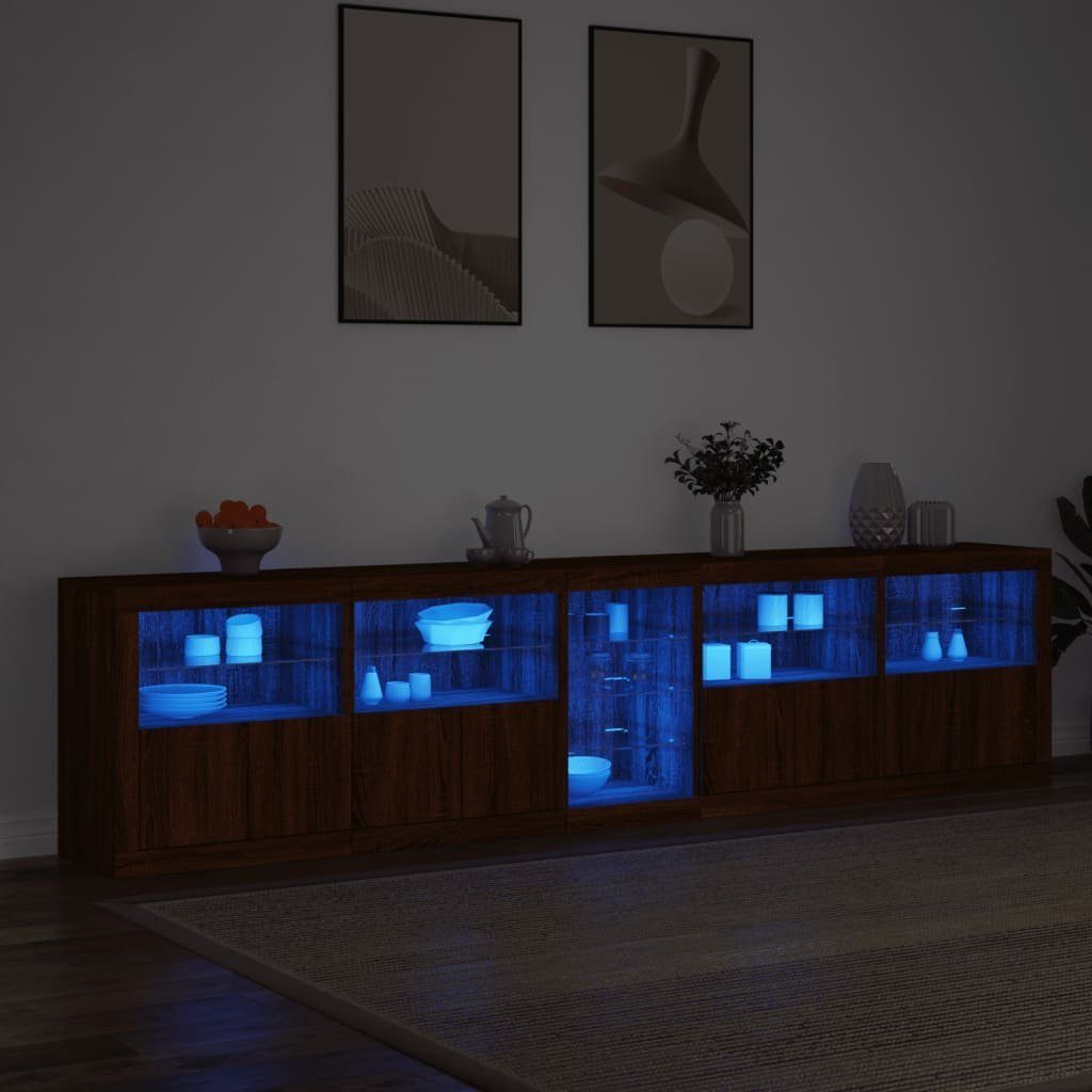 vidaXL Sideboard Sideboard mit LED-Leuchten Braun günstig online kaufen