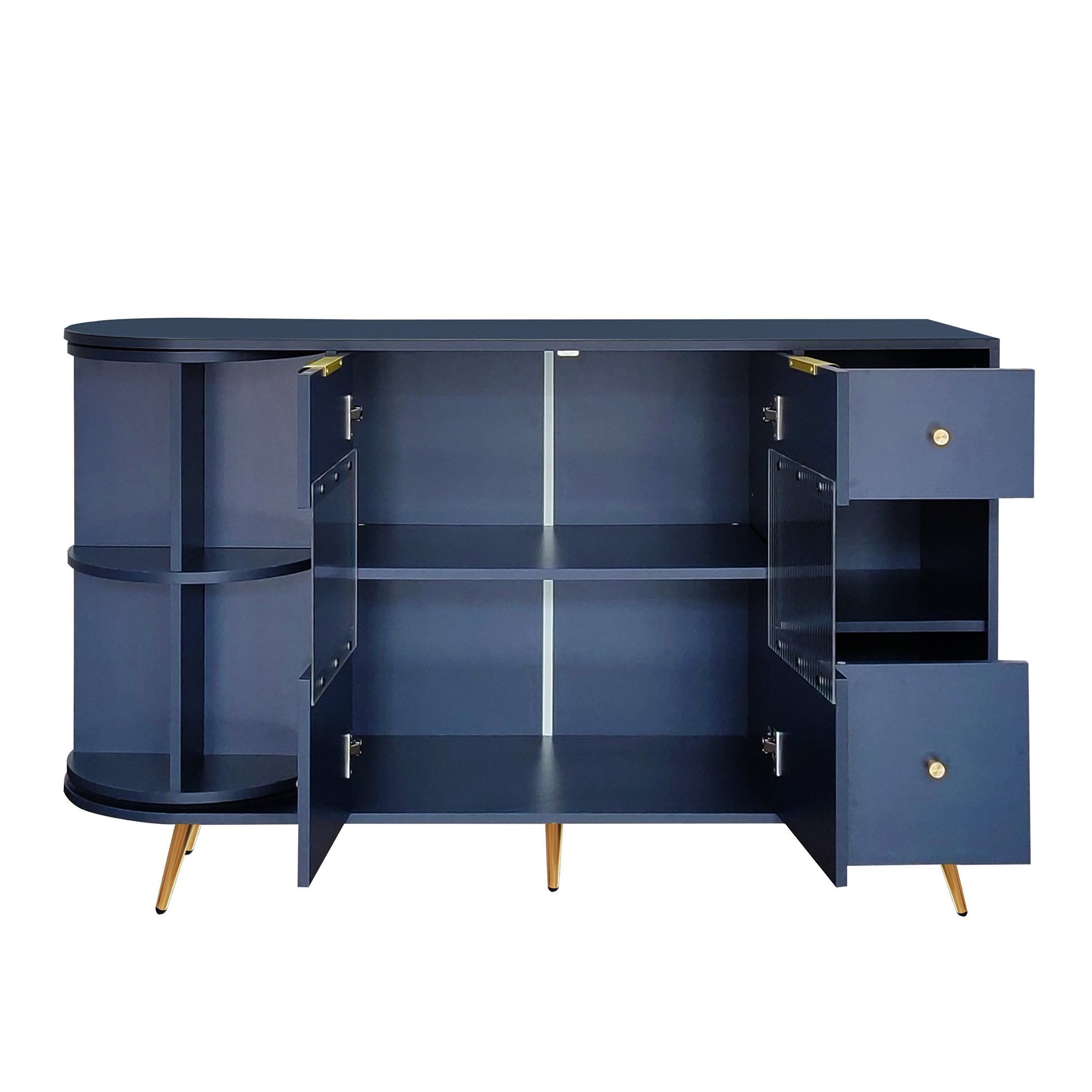Sideboard Esszimmer Wohnzimmer Aufbewahrungsschränke mit Glasschiebetüren