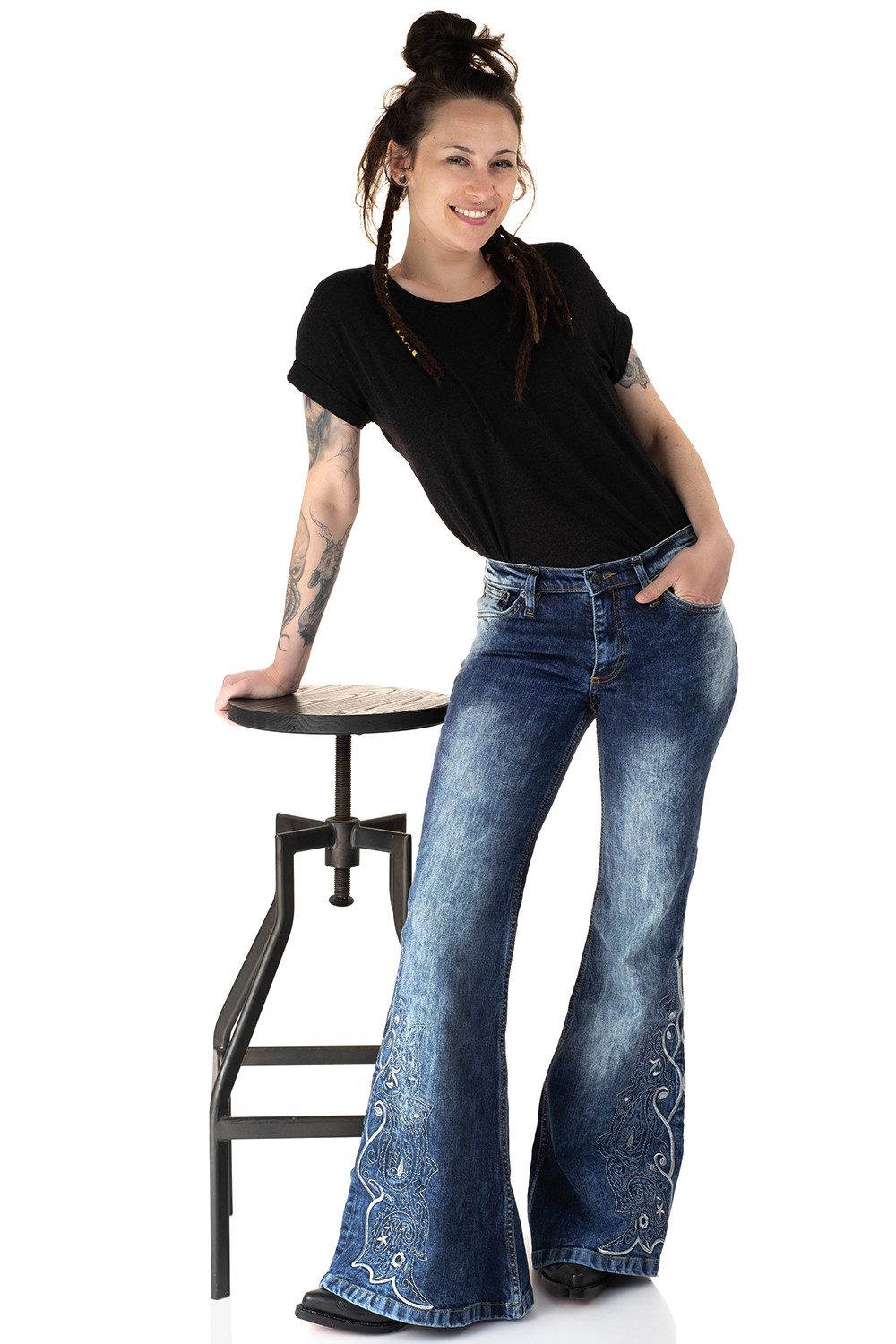Comycom Schlagjeans Damen STAR RAIDER bestickt