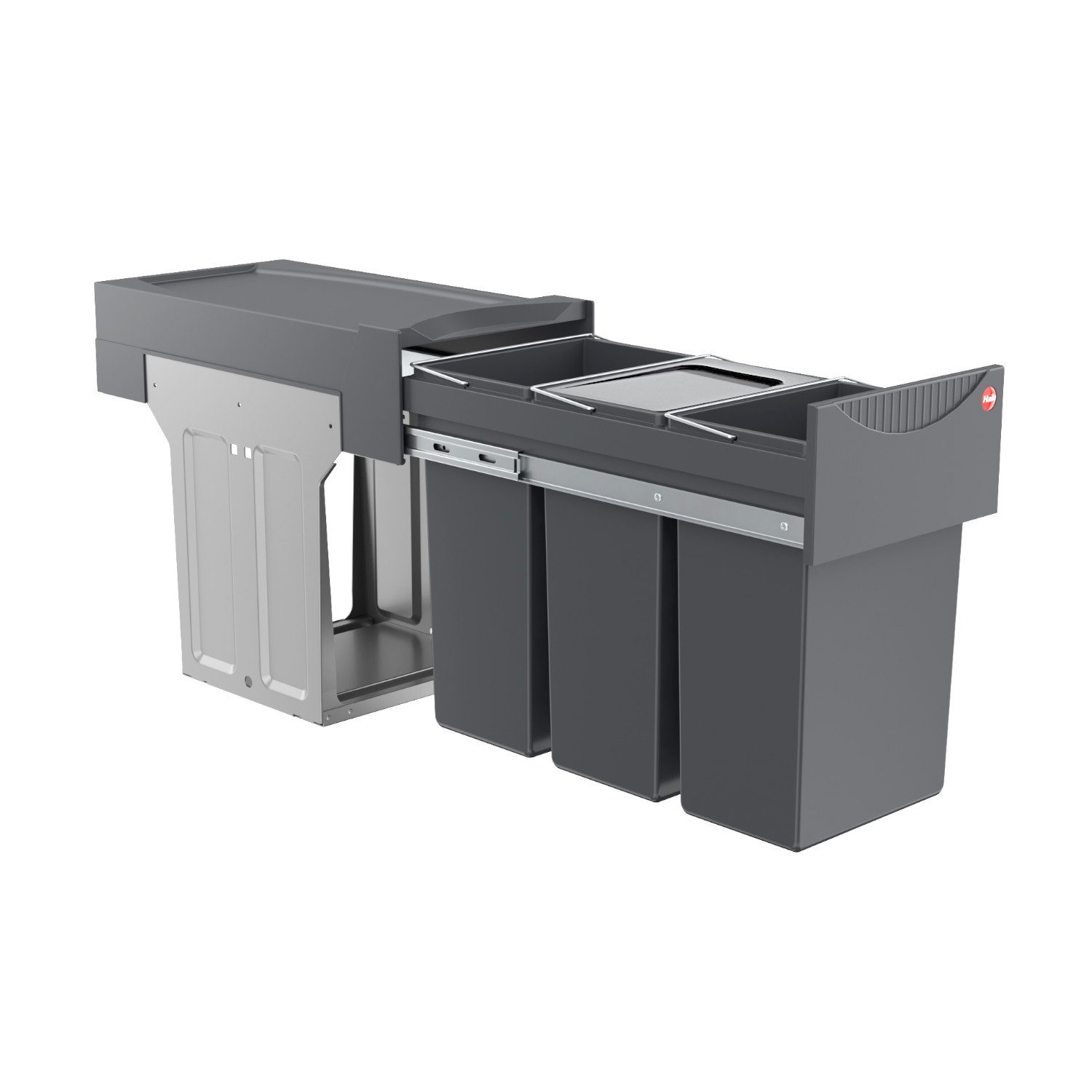 Hailo Einbaumülleimer Hailo Abfallsammler 3666132 TZ Swing Terzett 3x 10 Liter mit Biodeckel