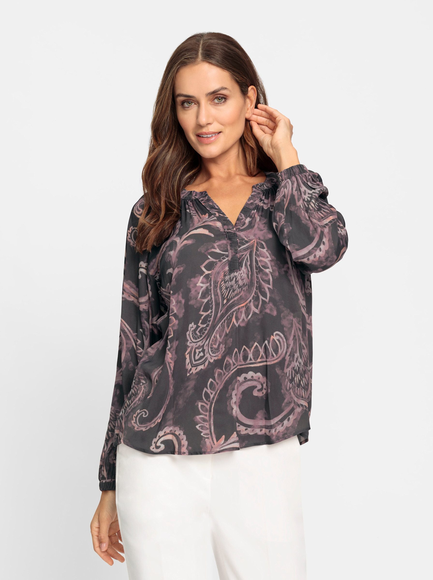 Klassische Bluse Druckbluse
