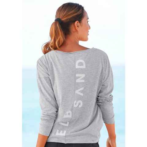 Elbsand Langarmshirt Eltje mit Logodruck hinten, Longsleeve aus Baumwoll-Mix