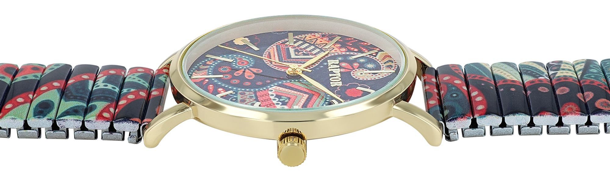 Raptor Quarzuhr Colorful Edition mit Edelstahlzugarmband, 3 ATM, Mineralgla günstig online kaufen