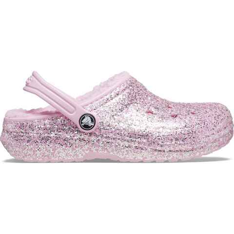 Crocs Classic Lined Glitter Clog K Hausschuh mit Fersenriemchen