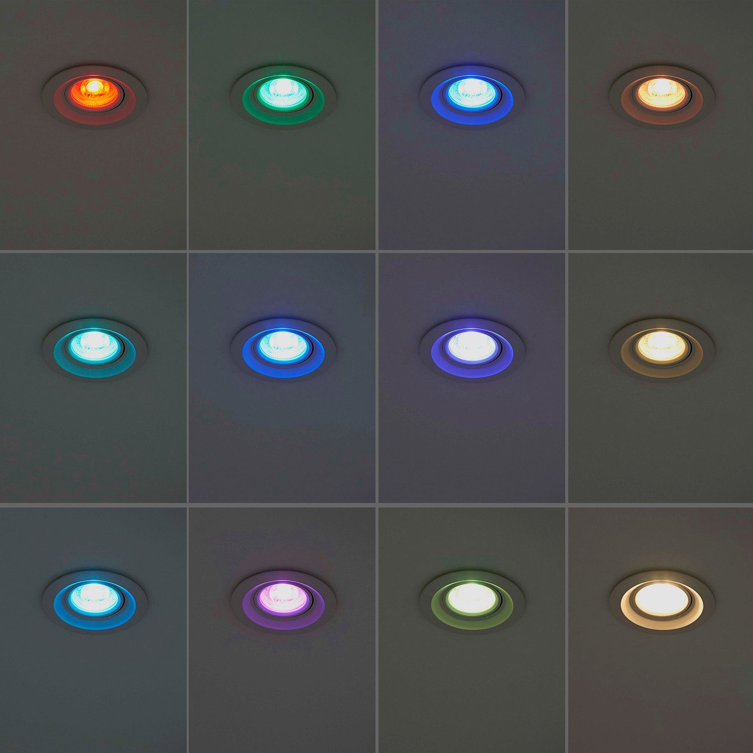 RGB LED 3er LED von Einbaustrahler 3W LED LEDANDO mit Einbaustrahler Kristall / GU10 Set in Glas