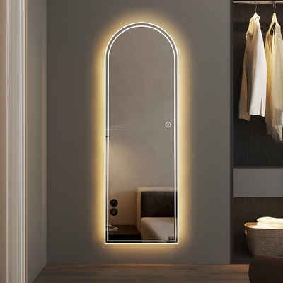 WDWRITTI Ganzkörperspiegel Led mit beleuchtung 150x50 Flurspiegel modern Spiegel Flur Ganzkörper (Spiegel Wandspiegel groß, 3Lichtfarben, Dimmbar, Speicherfunktion), für Schlafzimmer, Wohnzimmer, Garderobe & Flur, Hotel