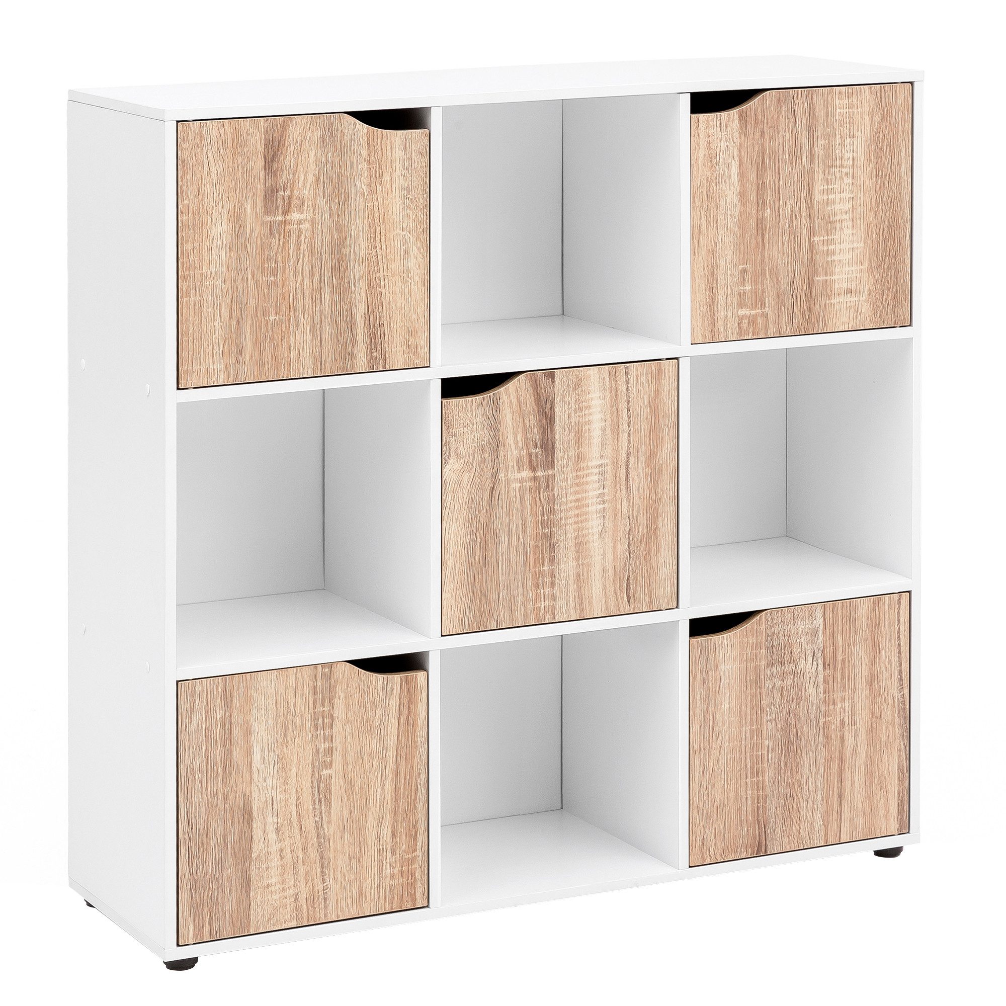 FINEBUY Standregal FB49685, 89x91x29 cm, Bücherregal mit 9 Fächern Sonoma W günstig online kaufen