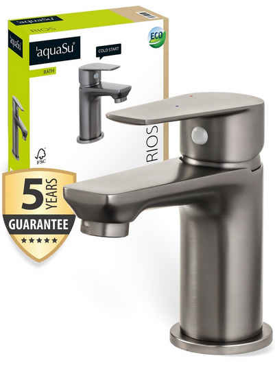 aquaSu Waschtischarmatur Rios Wasserspar-Kartusche, Standmontage, Hochdruck, Industrial, 798693
