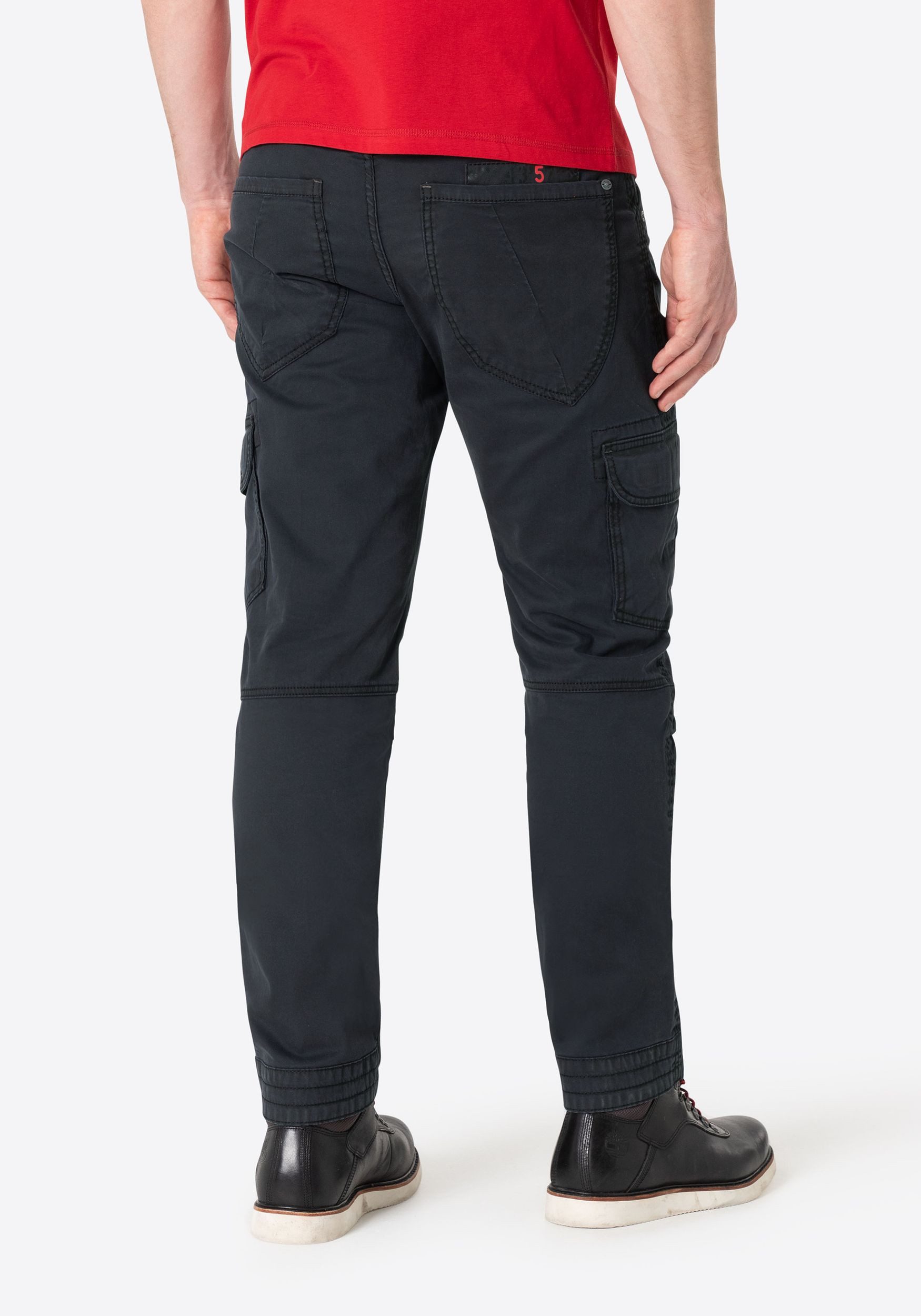 TIMEZONE Cargohose Regular Fit mittlere Bundhöhe Slim Legs für Herren Baumwolle Normal Fit Einfarbig elastisch Reißverschluss – Bild 4 von 5