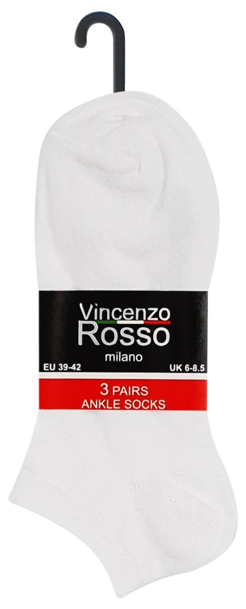 Softbund Vincenzo Sneakersocken Rosso mit (24-Paar) Weiss