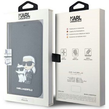 KARL LAGERFELD Handyhülle Bookcase iPhone 14 Kunstleder aufstellbar 6,1, Kantenschutz