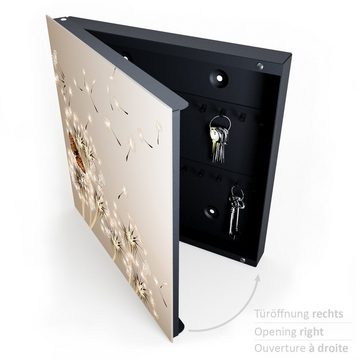 Primedeco Schlüsselkasten Magnetpinnwand mit Glasfront Löwenzahn und Schmetterling (1 St)
