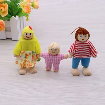Houhence Puppenhaus Puppenhaus Puppen, Holzpuppe Spielzeug Familie Puppen Spielzeug, 7pcs